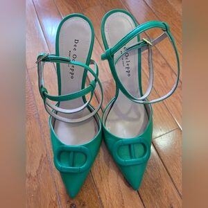 Dee Ocleppo Green Italian Leather Heels